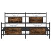 vidaXL Metal Bed Frame without Mattress Smoked Oak 183x213 cm