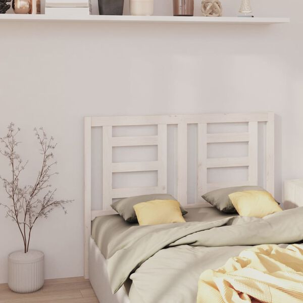 vidaXL Bed Headboard White 126x4x100 cm Solid Wood Pine