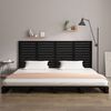 vidaXL Wall Headboard Black 186x3x91.5 cm Solid Wood Pine