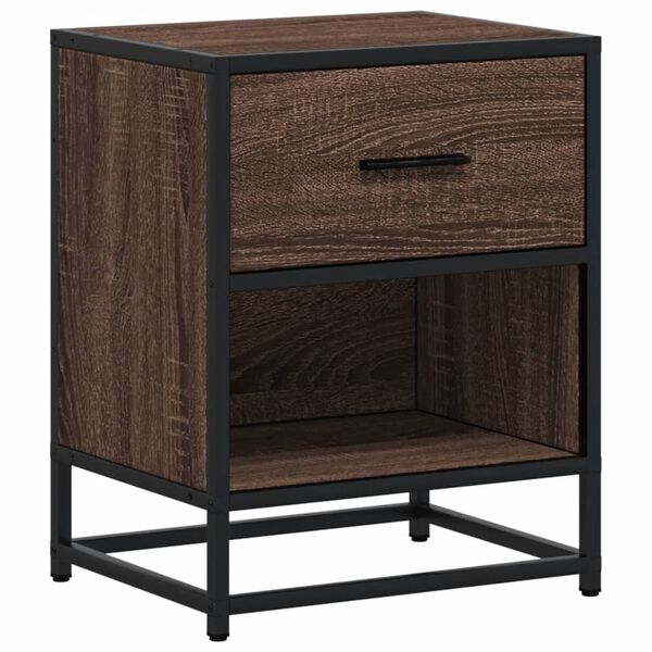 vidaXL Bedside Cabinet Brown Oak 40x31x50 cm Engineered Wood