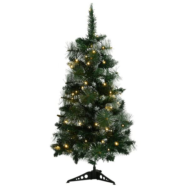 vidaXL Artificial Pre-lit Christmas Tree with Stands Green 90 cm PVC