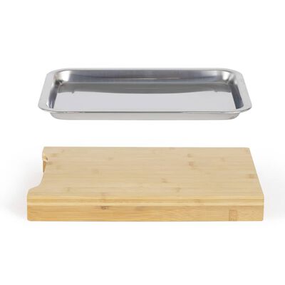 Livoo Cutting Board with Drawer Storage Wood Beige