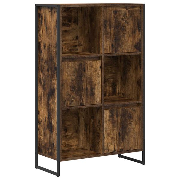 vidaXL Book Cabinet Smoke Oak 68 x 30 x 108.5 cm Engineered Wood