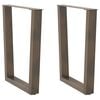 vidaXL Dining Table Legs V-Shape 2 pcs Natural Steel 70x(72-73.3) cm Steel
