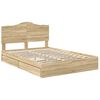 vidaXL Storage Bed with Drawer Sonoma Oak 160 x 200 cm Engineered Wood
