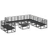 vidaXL Garden Sofa Set with Cushion 10 pcs Black Aluminium
