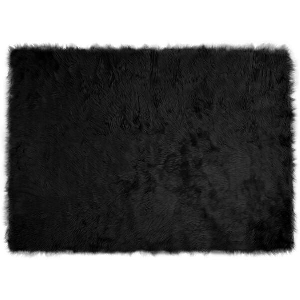 vidaXL Faux Sheepskin Rug Tafalla Black 120 x 170 cm Polyester