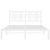 vidaXL Metal Bed Frame without Mattress with Headboard White 120x190cm
