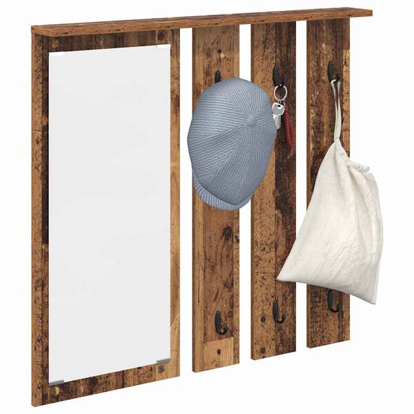 vidaXL Wall-Mounted Coat Rack Old wood 84 x 10 x 80 cm Engineered wood