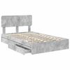 vidaXL Storage Bed Concrete Grey 135 x 190 cm Engineered Wood