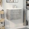 vidaXL 2 Piece Bathroom Furniture Set Concrete Grey Engineered Wood