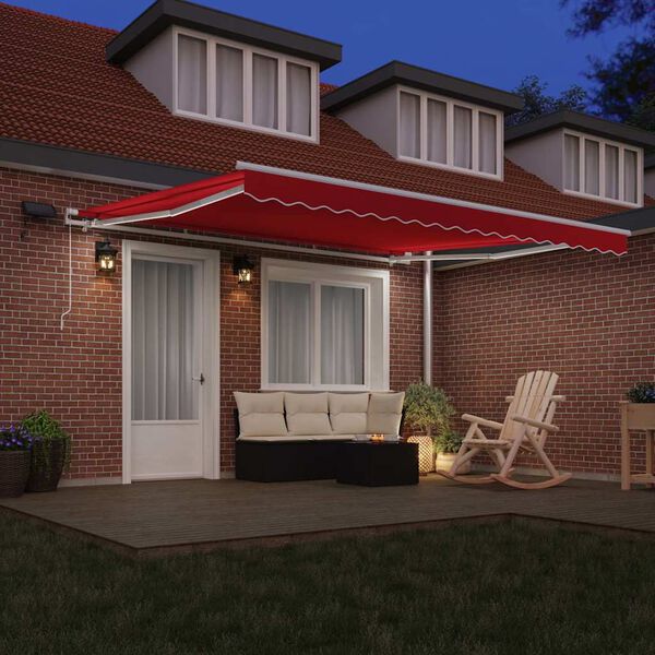 vidaXL Retractable Awning Manual Red 400 x 300 cm Fabric and Steel
