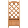 vidaXL Planter with Trellis Brown Solid Wood Fir