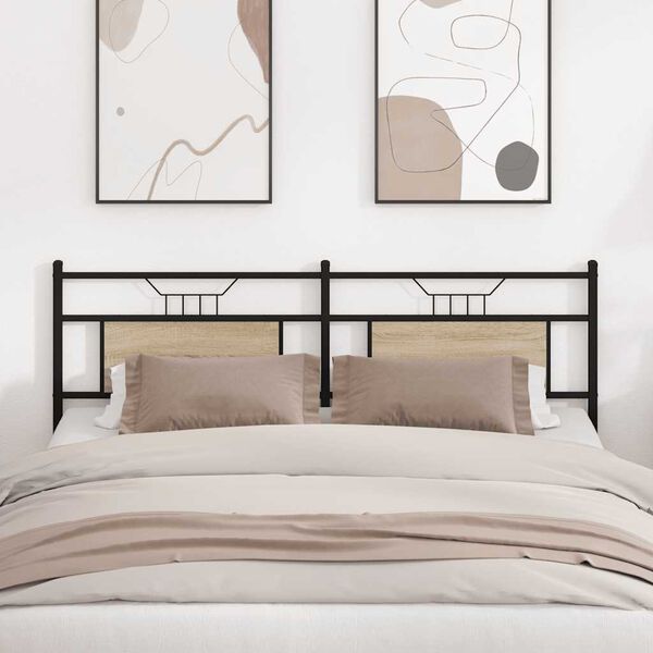 vidaXL Replace Headboard Sonoma Oak 160 cm Engineered Wood and Steel