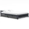 vidaXL Bed Frame without Mattress Dark Grey Solid Pinewood 140x200 cm (322022+2x321990)