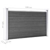 vidaXL Fence Panel Set WPC 699x105 cm Black