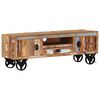 vidaXL TV Cabinet with Wheels 110x30x37 cm Solid Reclaimed Wood