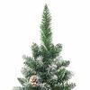 vidaXL Artificial Slim Christmas Tree Green and White 210 cm