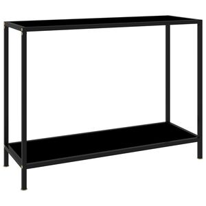 vidaXL Console Table Black 100x35x75 cm Tempered Glass