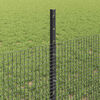 vidaXL Fence with Post Grey 0.5 x 25 m Steel