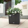LECHUZA Planter CUBE Cottage 50 ALL-IN-ONE Granite