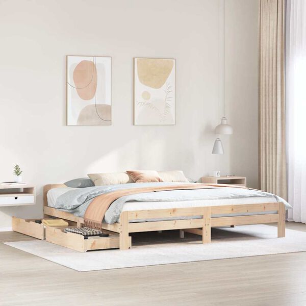 vidaXL Bed frame without Mattress 200x200 cm Solid Wood Pine