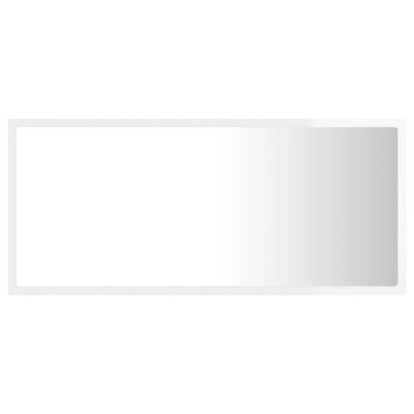 vidaXL LED Bathroom Mirror High Gloss White 90x8.5x37 cm Acrylic