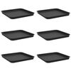 vidaXL Square Flower Tray 6 pcs Black 32 x 32 x 2.5 cm Plastic