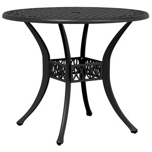 vidaXL Garden Table Black &Oslash;90x75 cm Cast Aluminium
