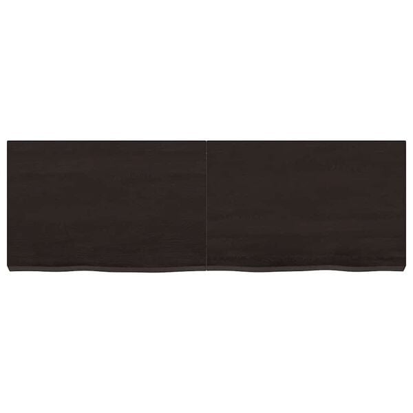 vidaXL Table Top Dark Brown 120x40x(2-6) cm Treated Solid Wood Oak