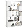 vidaXL Book Cabinet Room Divider High Gloss White Engineered Wood