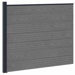vidaXL Fence Panel WPC and Aluminium Grey