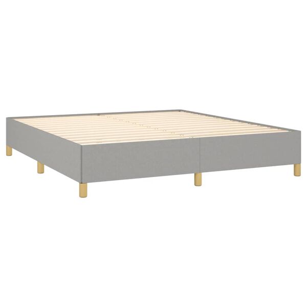 vidaXL Bed Frame without Mattress Light Grey 180x200cm Super King Fabric