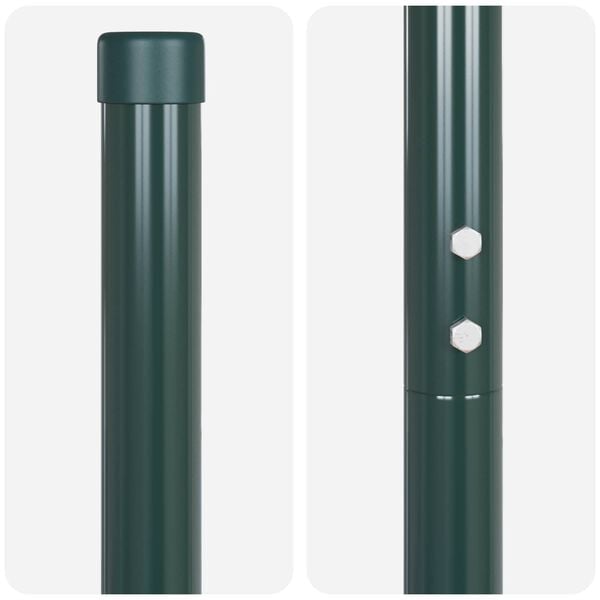 vidaXL Fence Post 2 pcs Green Powder-coated steel