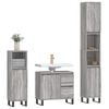 vidaXL 3 Piece Bathroom Furniture Set Grey Sonoma Engineered Wood