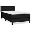 vidaXL Box Spring Bed with Mattress Black 90x200 cm Fabric
