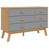vidaXL Drawer Cabinet OLDEN Grey and Brown Solid Wood Pine