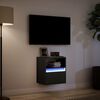 vidaXL TV Wall Cabinet with LED Lights Black 41x31x45 cm