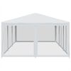 vidaXL Party Tent with 10 Mesh Sidewalls White 6x4 m HDPE