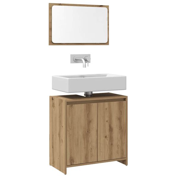 vidaXL 2 Piece Bathroom Furniture Set Artisan Oak Engineered Wood