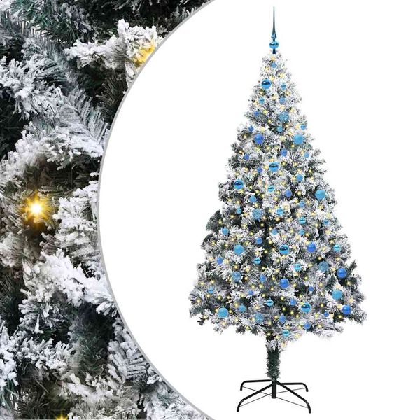 vidaXL Artificial Christmas Tree with 300 LEDs with Stand Green 240 cm