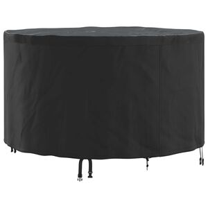 vidaXL Furniture Cover 102 x 102 x 71 cm 210D Oxford Fbric Round Black