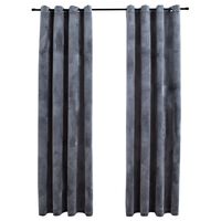 vidaXL Blackout Curtains with Rings 2 pcs Velvet Anthracite 140x175 cm
