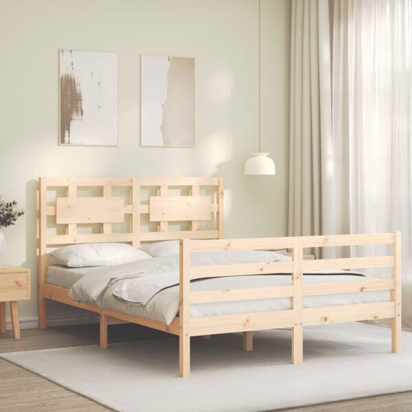 vidaXL Bed Frame without Mattress Small Double Solid Wood
