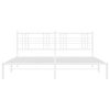 vidaXL Metal Bed Frame without Mattress with Headboard White 183x213cm