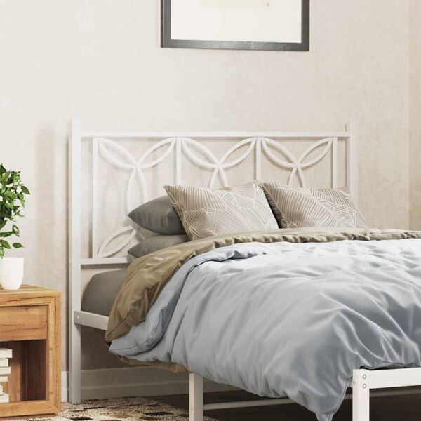vidaXL Metal Replace Headboard White 100 cm