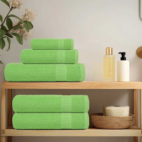 vidaXL 12 Piece Towel Set "FROGN" Apple Green 100% Cotton