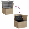 vidaXL 5 Piece Garden Sofa Set with Cushions Beige Poly Rattan Acacia