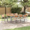 vidaXL Garden Dining Set 9 pcs Grey and brown 200 x 90 x 75 cm