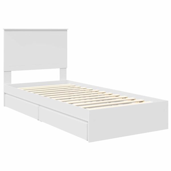 vidaXL Storage Bed with Headboard White 90 x 200 cm Engineered Wood